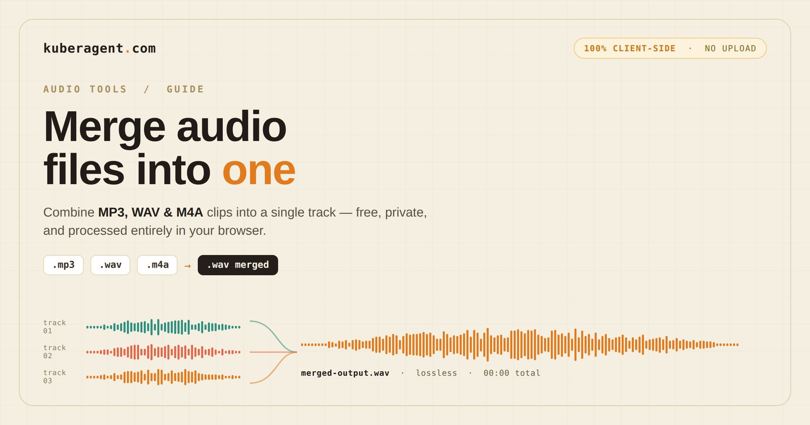 How to Merge Multiple Audio Files Into One (MP3, WAV & M4A) — Free, No Upload